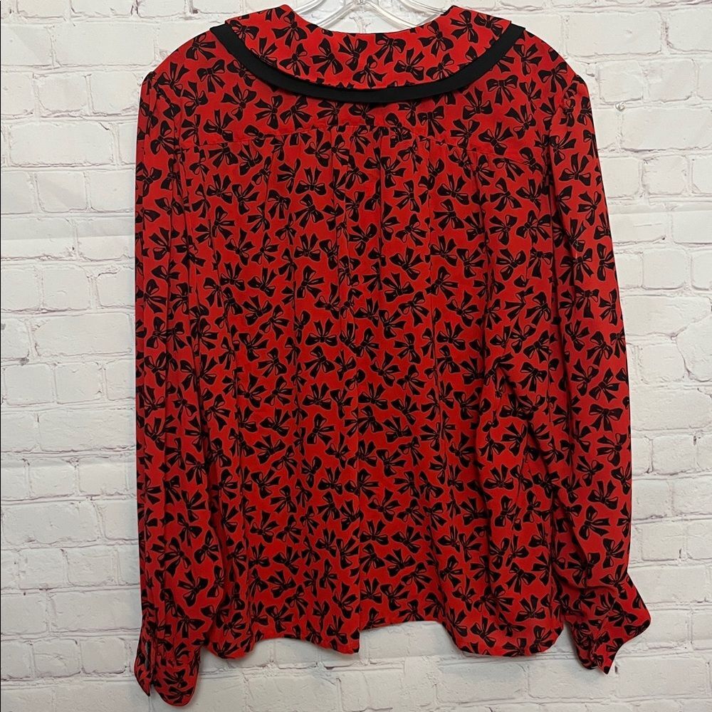 Vintage Josephine Red and Black Bow Blouse - Picture 6 of 10